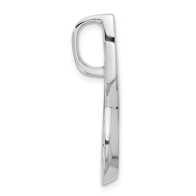 14K White Gold Fancy Peg-Set Diamond Slide Mounting Fits up to Regular/Fancy/Reversible Omega, 34 x 19mm