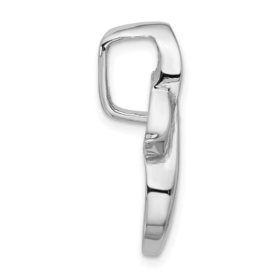 14K White Gold Peg-Set and Channel Diamond Slide Mounting Fits up to Regular/ Fancy or Reversible Omega, 26 x 13mm