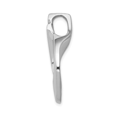 14K White Gold Fancy Peg-Set Diamond Slide Mounting Fits up to Regular/Fancy/Reversible Omega, 34 x 19mm