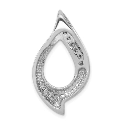 14K White Gold Fancy Peg-Set Diamond Slide Mounting Fits up to Regular/Fancy/Reversible Omega, 34 x 19mm