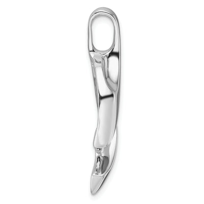 14K White Gold Fancy Peg-Set Diamond Slide Mounting Fits up to Regular/ Fancy or Reversible Omega, 37 x 14mm