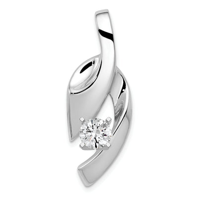 14K White Gold Fancy Peg-Set Diamond Slide Mounting Fits up to Regular/ Fancy or Reversible Omega, 37 x 14mm