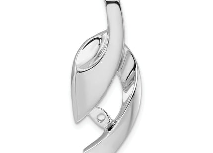 14k White Gold Fancy Peg-Set Diamond Slide Mounting Fits up to Regular/ Fancy or Reversible Omega, 37 x 14mm