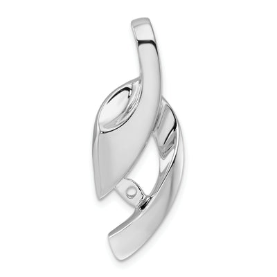 14K White Gold Fancy Peg-Set Diamond Slide Mounting Fits up to Regular/ Fancy or Reversible Omega, 37 x 14mm