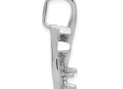 14k White Gold Holds Stone Fancy Slide Mounting Fits up to Regular/ Fancy or Reversible Omega, 30 x 17mm