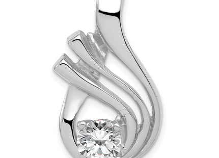 14k White Gold Holds Stone Fancy Slide Mounting Fits up to Regular/ Fancy or Reversible Omega, 30 x 17mm