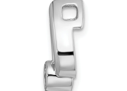 14k White Gold Holds Stone Teardrop Chain Slide Mounting, 15 x 11mm
