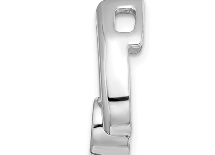 14k White Gold Holds Stone Teardrop Chain Slide Mounting, 19 x 13mm