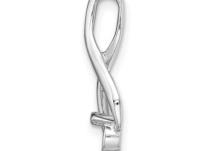 14k White Gold Holds Stone Fancy Slide Mounting Fits up to Regular/ Fancy or Reversible Omega, 20 x 8mm