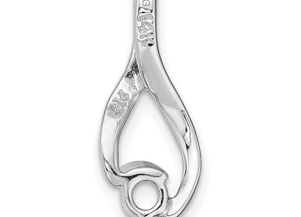 14k White Gold Holds Stone Fancy Slide Mounting Fits up to Regular/ Fancy or Reversible Omega, 20 x 8mm