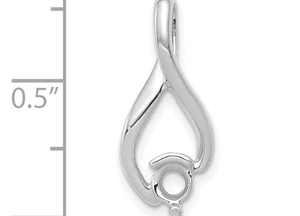 14k White Gold Holds Stone Fancy Slide Mounting Fits up to Regular/ Fancy or Reversible Omega, 20 x 8mm