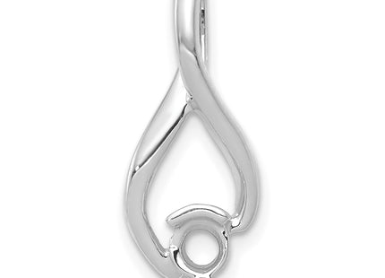 14k White Gold Holds Stone Fancy Slide Mounting Fits up to Regular/ Fancy or Reversible Omega, 20 x 8mm