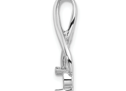 14k White Gold Holds Stone Fancy Slide Mounting Fits up to Regular/ Fancy or Reversible Omega, 22 x 9mm