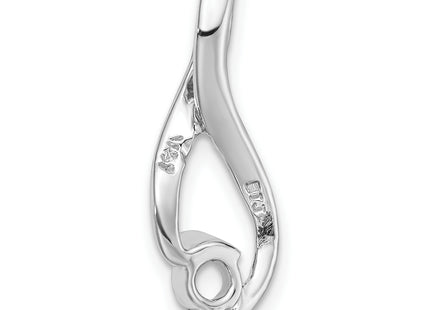 14k White Gold Holds Stone Fancy Slide Mounting Fits up to Regular/ Fancy or Reversible Omega, 22 x 9mm