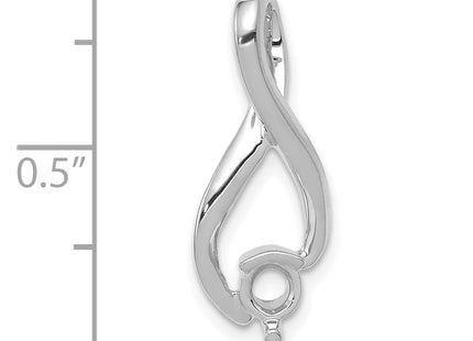 14k White Gold Holds Stone Fancy Slide Mounting Fits up to Regular/ Fancy or Reversible Omega, 22 x 9mm
