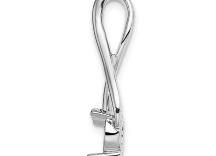 14k White Gold Holds Stone Fancy Slide Mounting Fits up to Regular/ Fancy or Reversible Omega, 25 x 10mm