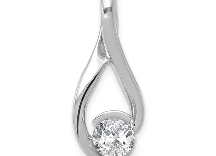 14k White Gold Holds Stone Fancy Slide Mounting Fits up to Regular/ Fancy or Reversible Omega, 25 x 10mm