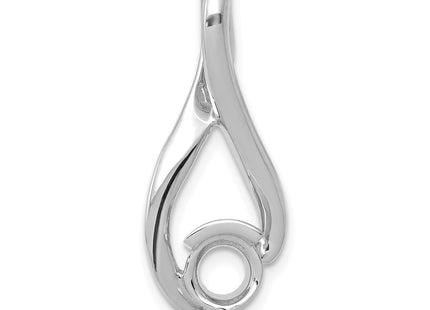 14k White Gold Holds Stone Fancy Slide Mounting Fits up to Regular/ Fancy or Reversible Omega, 25 x 10mm