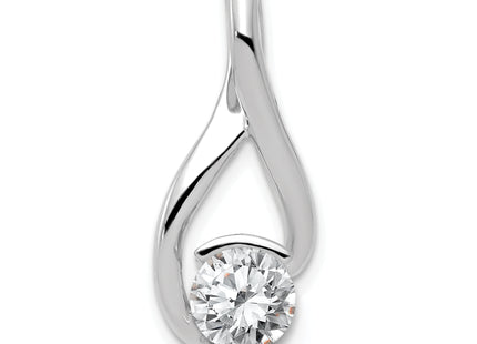 14k White Gold Holds Stone Fancy Slide Mounting Fits up to Regular/ Fancy or Reversible Omega, 26 x 12mm