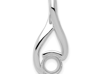 14k White Gold Holds Stone Fancy Slide Mounting Fits up to Regular/ Fancy or Reversible Omega, 26 x 12mm