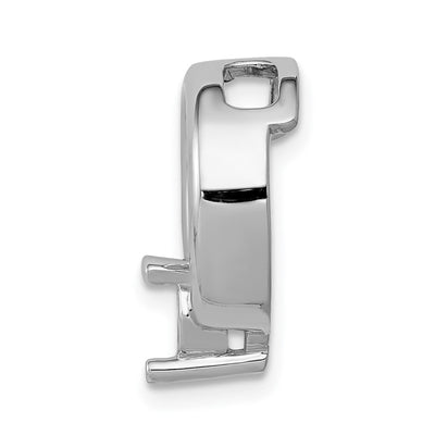 14K White Gold Holds Stone Circle Chain Slide Mounting, 15 x 13mm