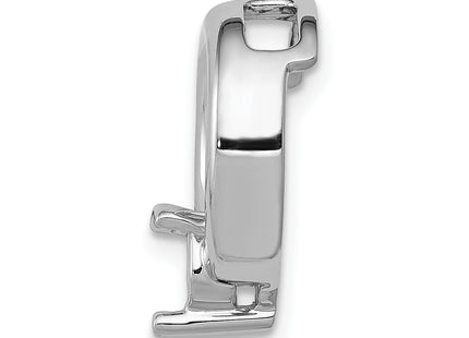 14k White Gold Holds Stone Circle Chain Slide Mounting, 16 x 14mm