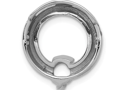 14k White Gold Holds Stone Circle Chain Slide Mounting (Style XSW390)