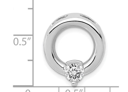 14k White Gold Holds Stone Circle Chain Slide Mounting (Style XSW390)