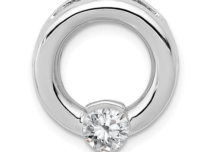14k White Gold Holds Stone Circle Chain Slide Mounting (Style XSW390)