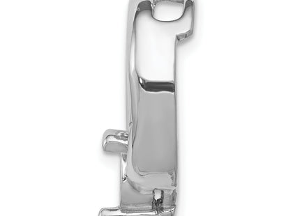 14k White Gold Holds Stone Circle Chain Slide Mounting, 20 x 17mm