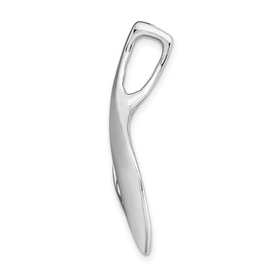 14K White Gold Holds Stone Circle Chain Slide Mounting, 20 x 17mm