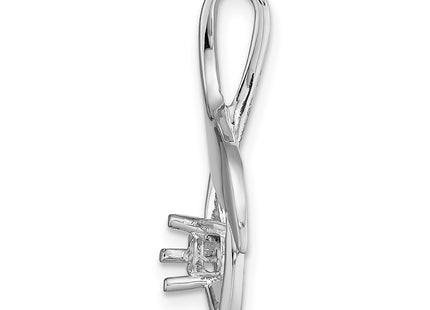14k White Gold Holds Stone Fancy Slide Mounting Fits up to Regular/ Fancy or Reversible Omega, 25 x 12mm