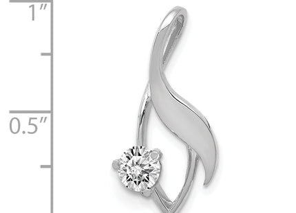 14k White Gold Holds Stone Fancy Slide Mounting Fits up to Regular/ Fancy or Reversible Omega, 25 x 12mm