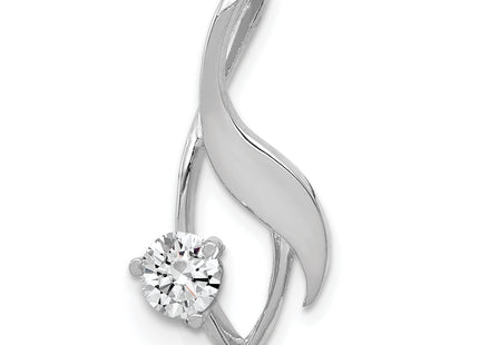 14k White Gold Holds Stone Fancy Slide Mounting Fits up to Regular/ Fancy or Reversible Omega, 25 x 12mm