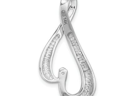 14k White Gold Fancy Peg-Set Diamond Slide Mounting Fits up to Regular/Fancy/Reversible Omega, 32 x 16mm