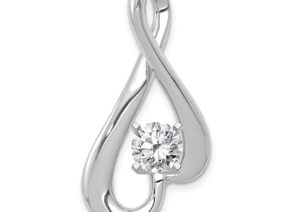14k White Gold Fancy Peg-Set Diamond Slide Mounting Fits up to Regular/Fancy/Reversible Omega, 32 x 16mm