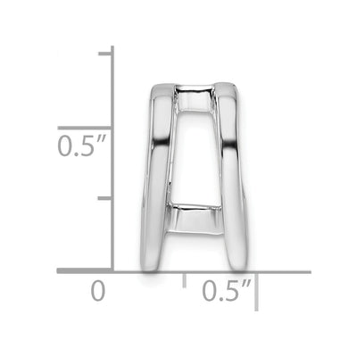 14K White Gold Holds Stone Slide Mounting Fits up to Regular/ Fancy or Reversible Omega, 18 x 9mm