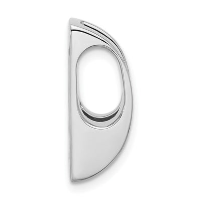 14K White Gold Holds Stone Slide Mounting Fits up to Regular/ Fancy or Reversible Omega, 20 x 11mm