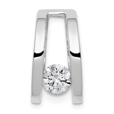 14K White Gold Holds Stone Slide Mounting Fits up to Regular/ Fancy or Reversible Omega, 20 x 11mm