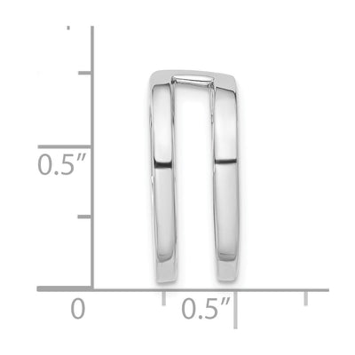 14K White Gold Holds Stone Slide Mounting Fits up to Regular/ Fancy or Reversible Omega, 20 x 11mm
