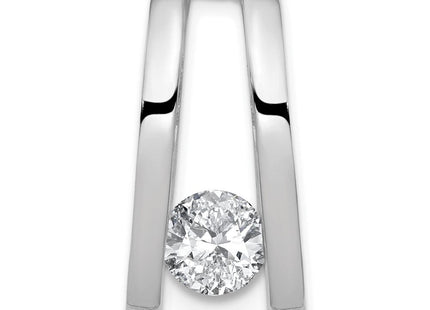 14k White Gold Holds Stone Slide Mounting Fits up to Regular/ Fancy or Reversible Omega (Style XSW58)
