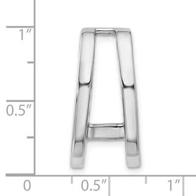 14K White Gold Holds Stone Slide Mounting Fits up to Regular/ Fancy or Reversible Omega, 26 x 13mm