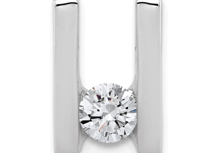 14k White Gold Holds Stone Slide Mounting Fits up to Regular/ Fancy or Reversible Omega (Style XSW61)