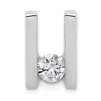 14K White Gold Holds Stone Slide Mounting Fits up to Regular/ Fancy or Reversible Omega, 19 x 12mm