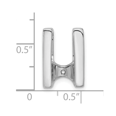 14K White Gold Holds Stone Slide Mounting Fits up to Regular/ Fancy or Reversible Omega, 19 x 12mm