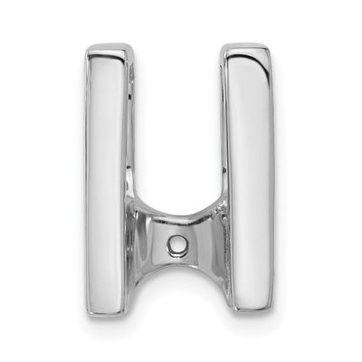 14K White Gold Holds Stone Slide Mounting Fits up to Regular/ Fancy or Reversible Omega, 19 x 12mm