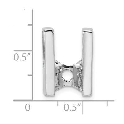 14K White Gold Holds Stone Slide Mounting Fits up to Regular/ Fancy or Reversible Omega, 20 x 13mm
