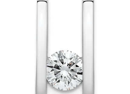 14k White Gold Holds Stone Slide Mounting Fits up to Regular/ Fancy or Reversible Omega (Style XSW63)
