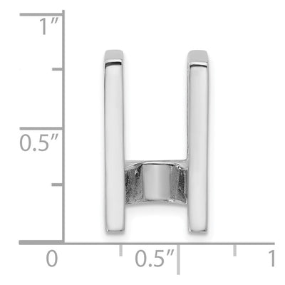 14K White Gold Holds Stone Slide Mounting Fits up to Regular/ Fancy or Reversible Omega, 24 x 12mm