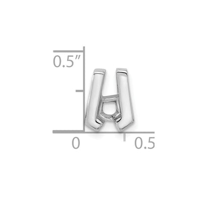 14K White Gold Holds Stone Slide Mounting Fits up to Regular/ Fancy or Reversible Omega, 11 x 8mm